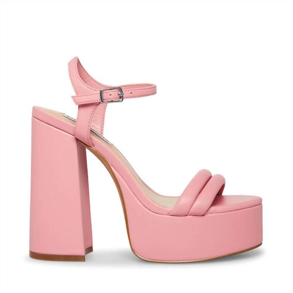 Steve Madden Tille Chunky Platform Sandal Heels size 10 Pink Vegan Leather